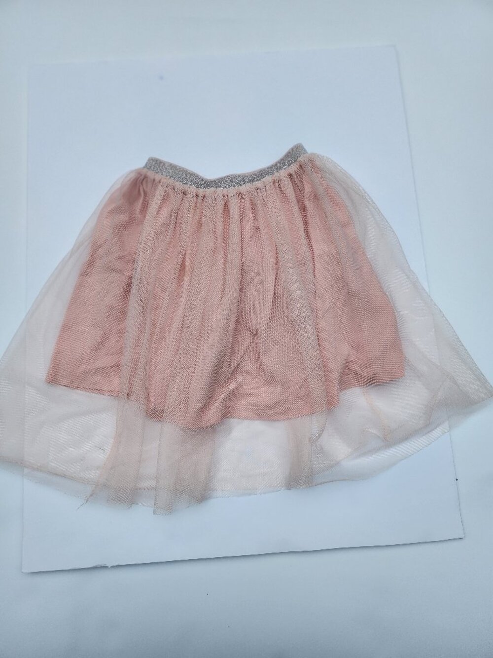 Max & Mia Girls Pink Tulle Skirt Size 110/116 Glitter Waist AS IS